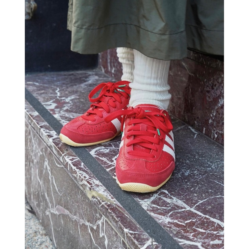 NWOT adidas Japan Better Scarlet Off White Red Leather Sneakers Womens 7.5